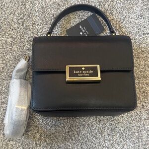 Kate Spade Black Satchel with Gold Accents